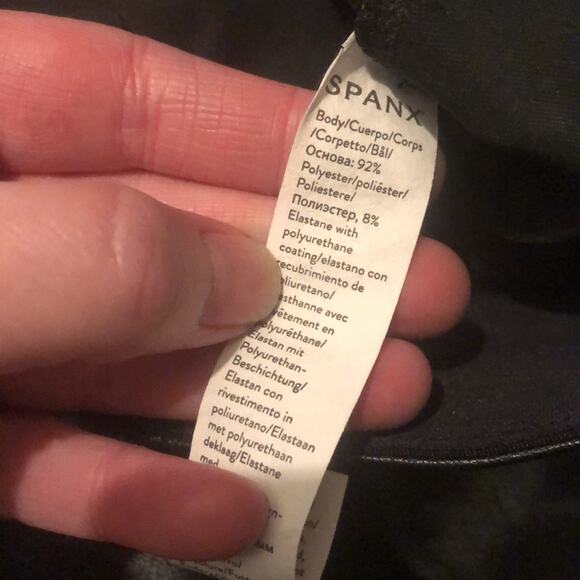 SPANX Brand Women's Large Black Leather-Like Flare Pant Pull On Size 10-12 - Picture 3 of 6